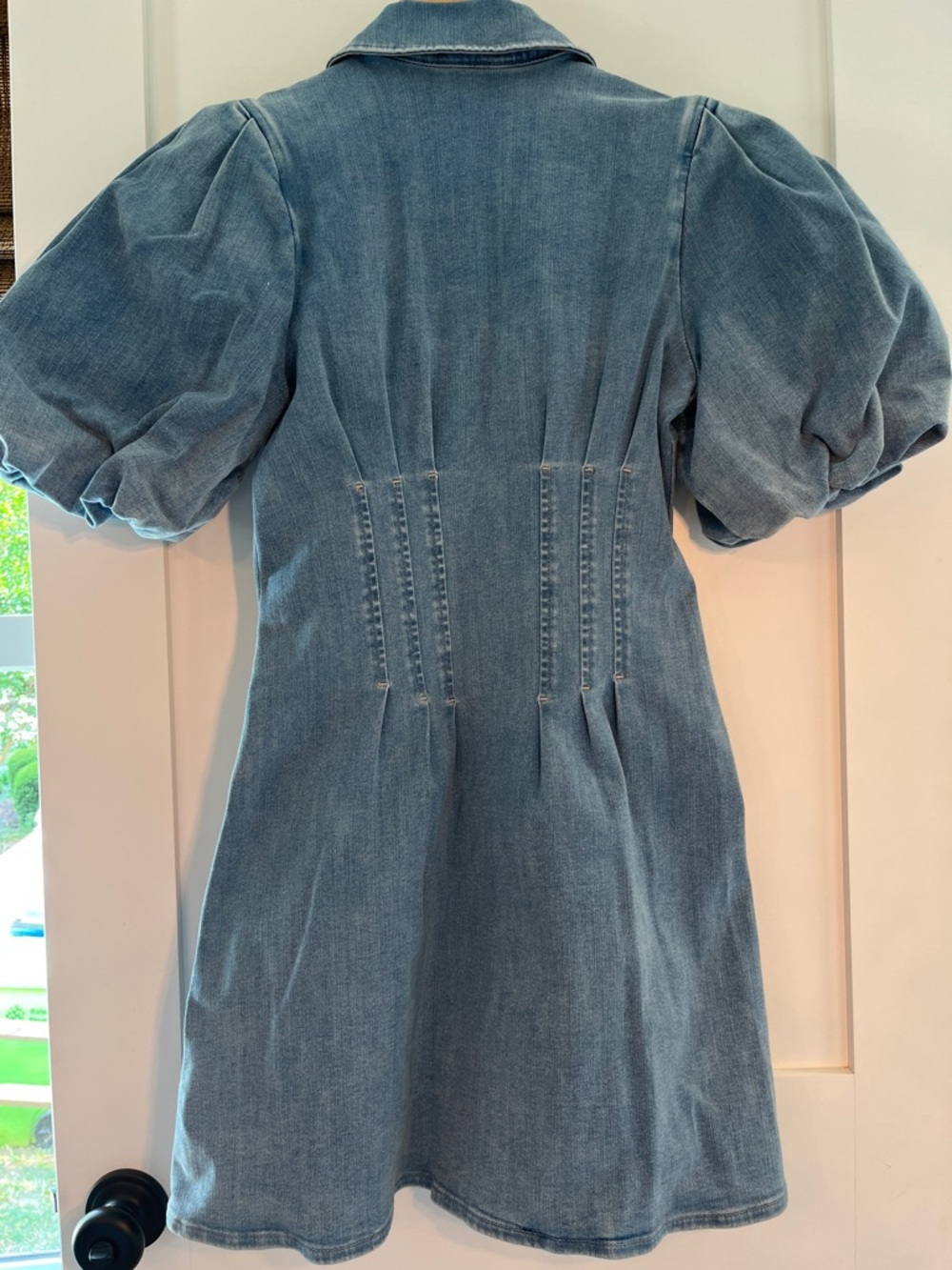 Express Puff-Sleeve Denim Mini Dress - Picture 3 of 3
